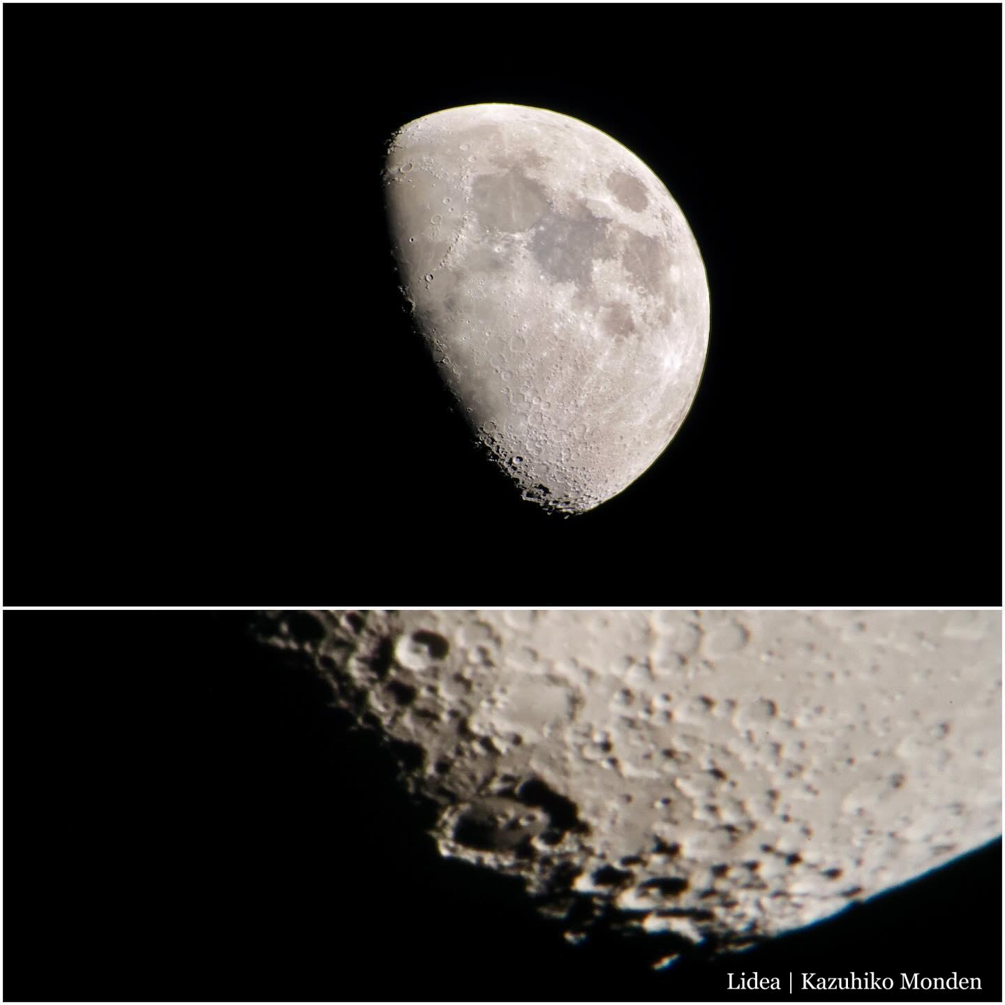 Today’s Moon (2024-05-17)久し振りに望遠鏡を出してお月見。半月の頃はクレーターがよく見える。